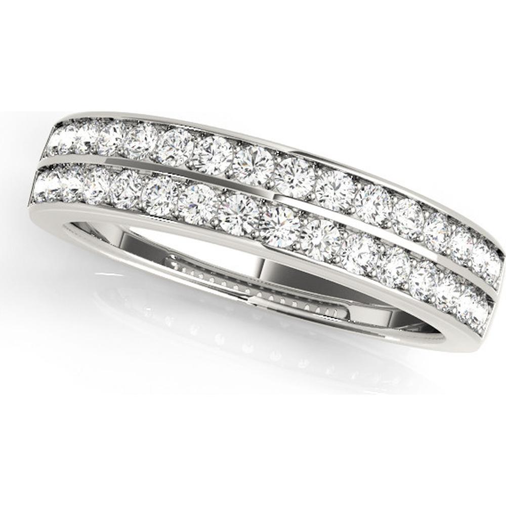 14K White Gold 0.50 Carat Total Weight Lab Diamond Wedding Band - Size 7 by Robinson's Jewelers