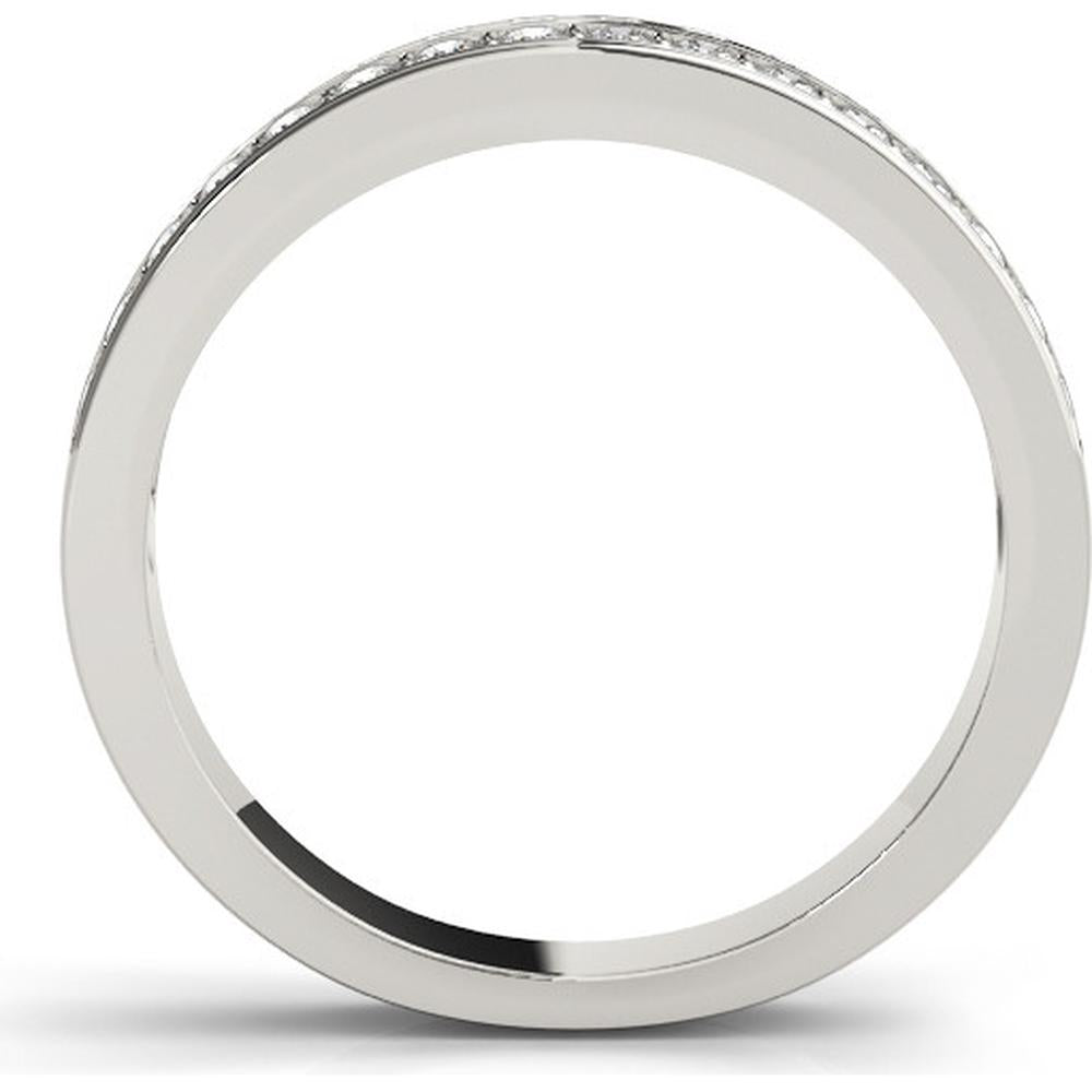 14K White Gold 0.50 Carat Total Weight Lab Diamond Wedding Band - Size 7 by Robinson's Jewelers