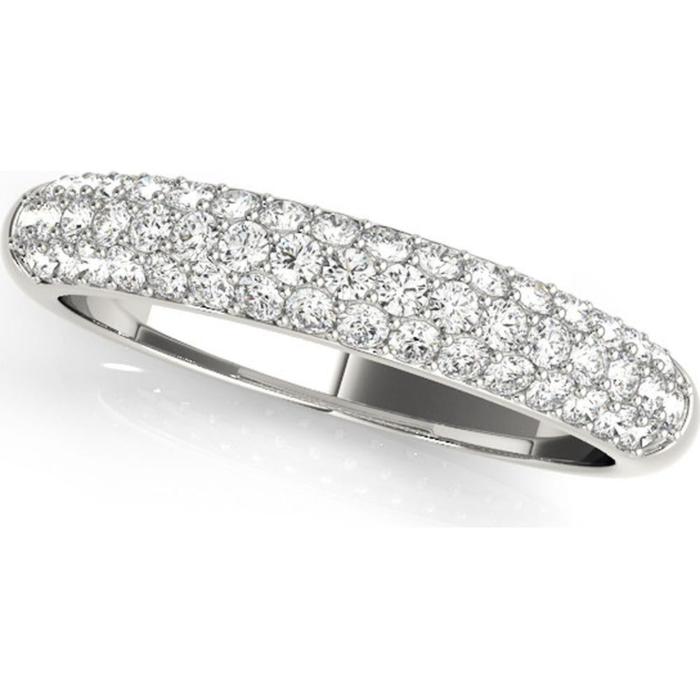 14K White Gold 0.50 Carat Total Weight Lab-Grown Diamond Wedding Band - Size 7 by Robinson's Jewelers