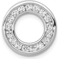 14K White Gold 0.51 Carat Round Diamond Channel Set Circle Pendant by Monteluci Fine Jewelry