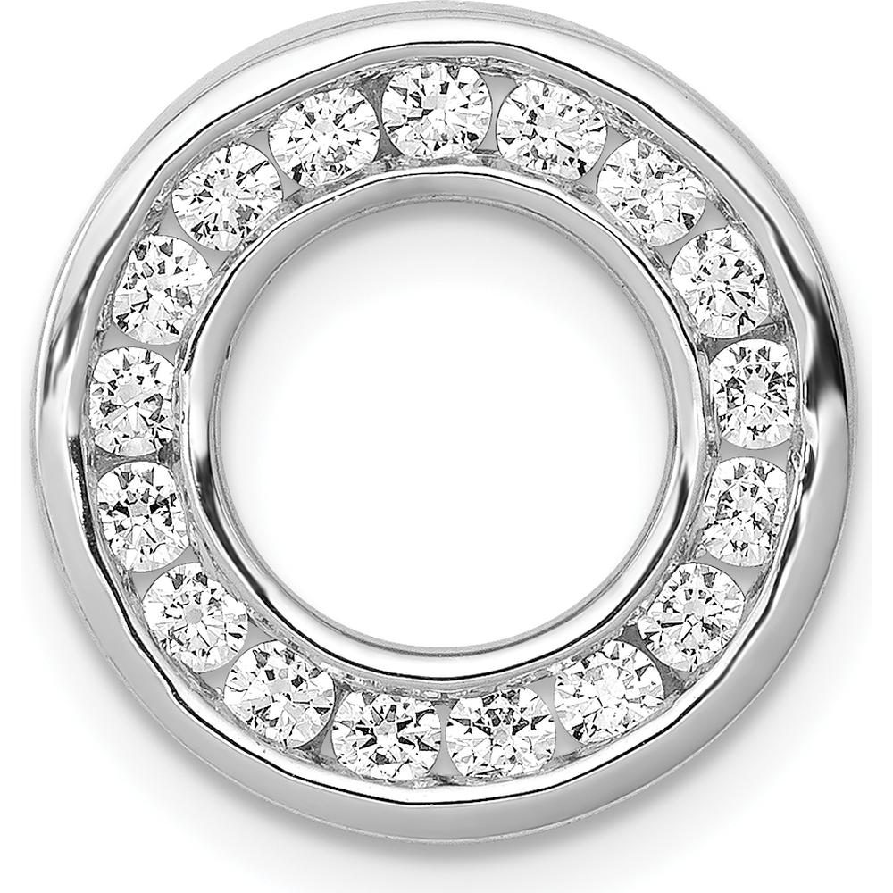 14K White Gold 0.51 Carat Round Diamond Channel Set Circle Pendant by Monteluci Fine Jewelry