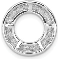14K White Gold 0.51 Carat Round Diamond Channel Set Circle Pendant by Monteluci Fine Jewelry