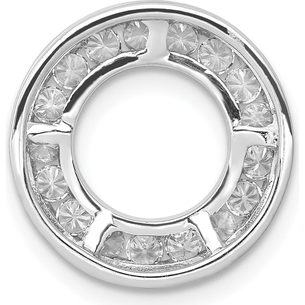 14K White Gold 0.51 Carat Round Diamond Channel Set Circle Pendant by Monteluci Fine Jewelry