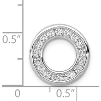 14K White Gold 0.51 Carat Round Diamond Channel Set Circle Pendant by Monteluci Fine Jewelry