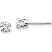 14K White Gold 0.60 Carat Total Round Diamond Stud Earrings with Push-on Post Closure by 0