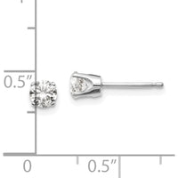 14K White Gold 0.60 Carat Total Round Diamond Stud Earrings with Push-on Post Closure by 0