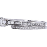 14K White Gold 0.70 Carat Princess Cut Diamond Bridal Set