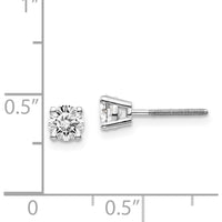 14K White Gold 0.70 Carat Round Diamond Stud Earrings with Screw Back - SI3 G-I Clarity by 0