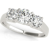 14K White Gold 0.75 Carat Total Weight Lab Diamond Engagement Ring - Elegance Trio - Size 7 by Robinson's Jewelers