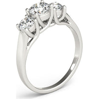 14K White Gold 0.75 Carat Total Weight Lab Diamond Engagement Ring - Elegance Trio - Size 7 by Robinson's Jewelers