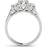 14K White Gold 0.75 Carat Total Weight Lab Diamond Engagement Ring - Elegance Trio - Size 7 by Robinson's Jewelers