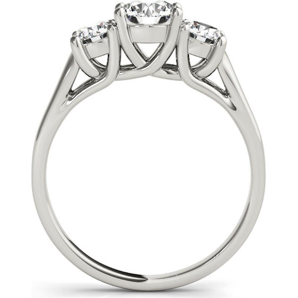 14K White Gold 0.75 Carat Total Weight Lab Diamond Engagement Ring - Elegance Trio - Size 7 by Robinson's Jewelers