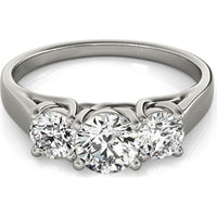 14K White Gold 0.75 Carat Total Weight Lab Diamond Engagement Ring - Elegance Trio - Size 7 by Robinson's Jewelers