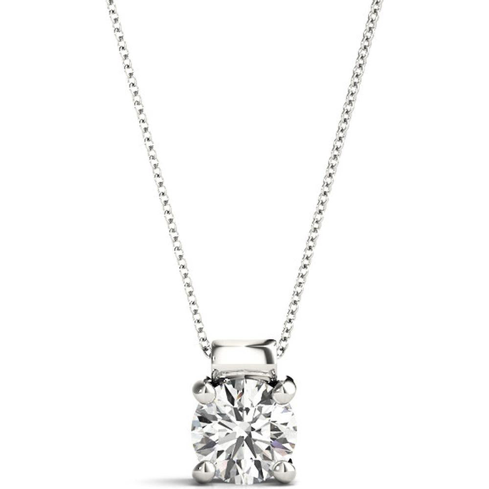 14K White Gold 0.75 Carat Total Weight Lab Diamond Solitaire Pendant by Robinson's Jewelers
