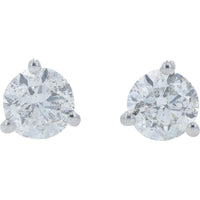 14K White Gold 0.75 Carats Martini-Set Diamond Stud Earrings - 0.375 Carats Each