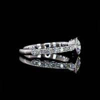14K White Gold 0.85 Carat Round Brilliant Bezel Set Solitaire Diamond Shank Ring with E-F VS1 Lab Grown Diamonds - Covaloro Fine Jewelry