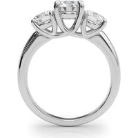 14K White Gold 0.875 Carat Total Weight Lab Diamond 3 Stone Engagement Ring - Size 7 by Robinson's Jewelers