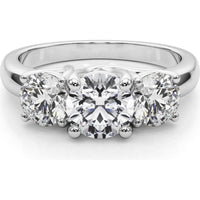 14K White Gold 0.875 Carat Total Weight Lab Diamond 3 Stone Engagement Ring - Size 7 by Robinson's Jewelers