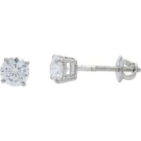 14K White Gold 0.90 Carats Total Carats Weight Diamond Stud Earrings