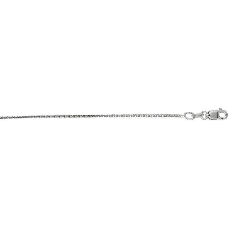 14K White Gold 0.9mm Franco Chain Necklace with Lobster Clasp - 18" by Orozza Fine Jewelry