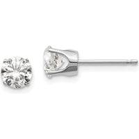 14K White Gold 1.00 Carat Round Diamond Stud Earrings with 4-Prong Setting by 0