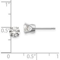 14K White Gold 1.00 Carat Round Diamond Stud Earrings with 4-Prong Setting by 0