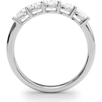14K White Gold 1.00 Carat Total Weight Lab Diamond 5 Stone Oval Ring - Size 7 by Robinson's Jewelers
