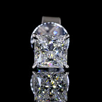 14K White Gold 1.02 Carat Total Weight Princess Cut Lab Diamond Stud Earrings with Push Backs - E-F Color VS Clarity - Covaloro Fine Jewelry