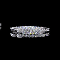 14K White Gold 1.03 Carat Medium Hoop Earrings with Prong-Set Round Brilliant Lab Diamonds - E-F VS2 Quality - Covaloro Fine Jewelry