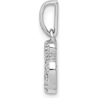 14K White Gold 1/10 Carat Diamond Om Symbol Pendant - Spiritual Jewelry with Round Diamonds by Monteluci Fine Jewelry