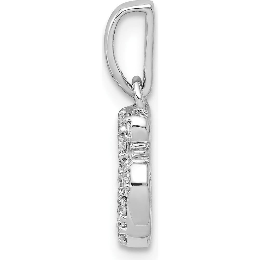 14K White Gold 1/10 Carat Diamond Om Symbol Pendant - Spiritual Jewelry with Round Diamonds by Monteluci Fine Jewelry
