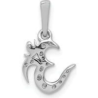 14K White Gold 1/10 Carat Diamond Om Symbol Pendant - Spiritual Jewelry with Round Diamonds by Monteluci Fine Jewelry