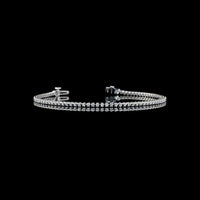 14K White Gold 1.15 Carat Tennis Bracelet with Bezel and Prong Set Round Lab Diamonds - 84 Stones, E-F Color VS Clarity - Covaloro Fine Jewelry