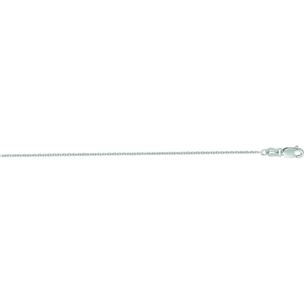 14K White Gold 1.1mm Diamond Cut Cable Chain Necklace - 18" by Orozza Fine Jewelry