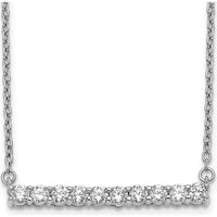 14K White Gold 1/2 Carat Diamond Bar Necklace - 18 Inches by Monteluci Fine Jewelry