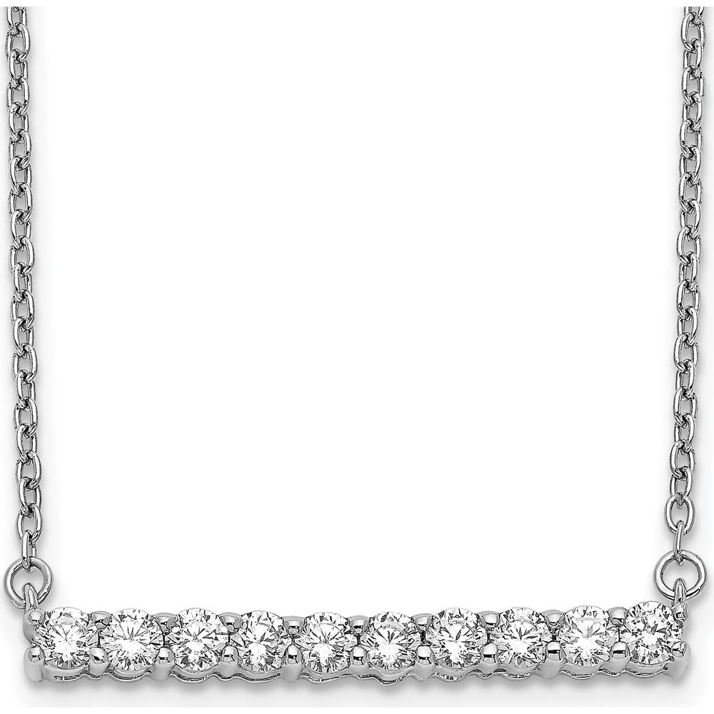 14K White Gold 1/2 Carat Diamond Bar Necklace - 18 Inches by Monteluci Fine Jewelry