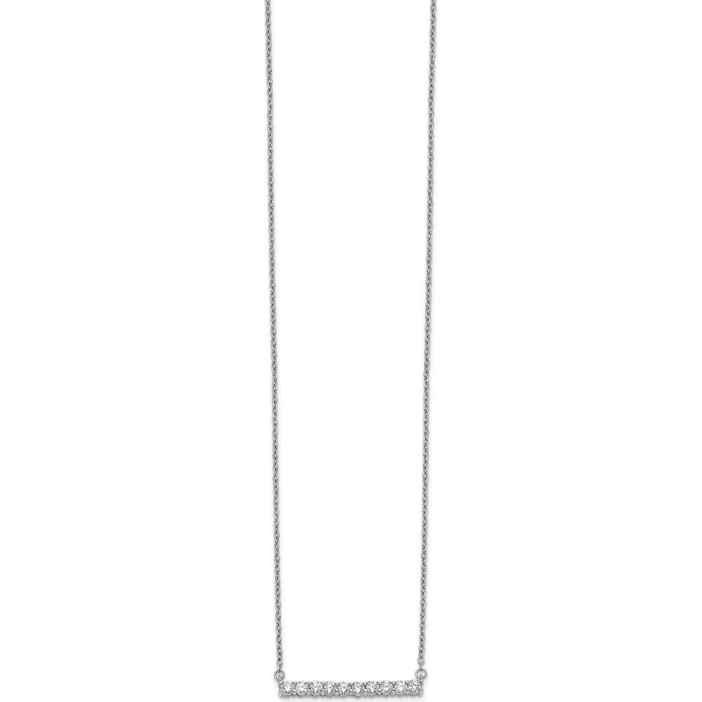 14K White Gold 1/2 Carat Diamond Bar Necklace - 18 Inches by Monteluci Fine Jewelry