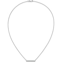 14K White Gold 1/2 Carat Diamond Bar Necklace - 18 Inches by Monteluci Fine Jewelry