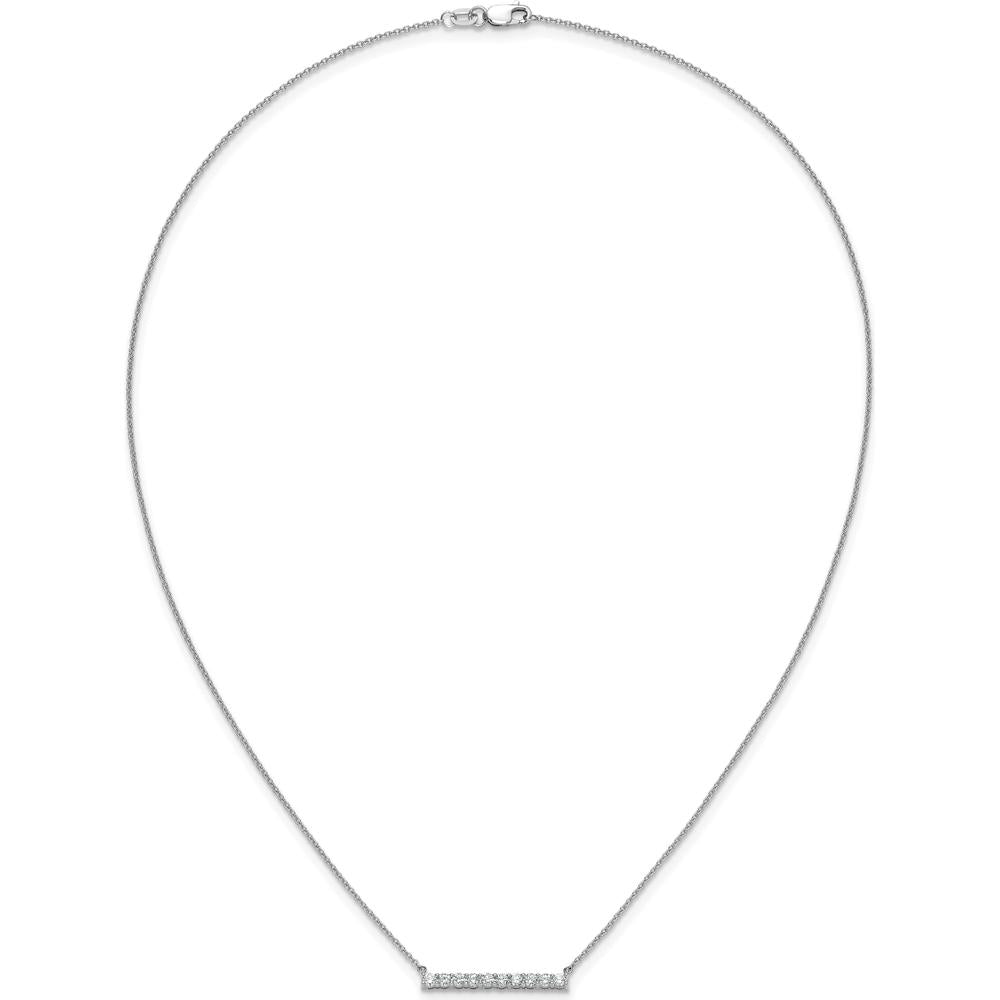 14K White Gold 1/2 Carat Diamond Bar Necklace - 18 Inches by Monteluci Fine Jewelry