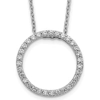 14K White Gold 1/2 Carat Diamond Circle Pendant Necklace - 31 Round Diamonds by Monteluci Fine Jewelry