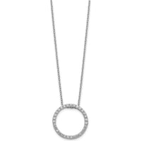 14K White Gold 1/2 Carat Diamond Circle Pendant Necklace - 31 Round Diamonds by Monteluci Fine Jewelry