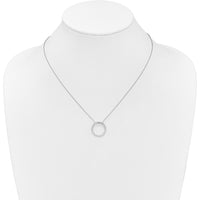 14K White Gold 1/2 Carat Diamond Circle Pendant Necklace - 31 Round Diamonds by Monteluci Fine Jewelry