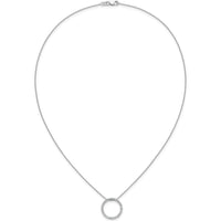 14K White Gold 1/2 Carat Diamond Circle Pendant Necklace - 31 Round Diamonds by Monteluci Fine Jewelry
