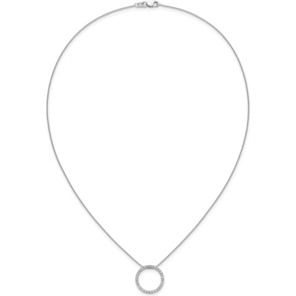 14K White Gold 1/2 Carat Diamond Circle Pendant Necklace - 31 Round Diamonds by Monteluci Fine Jewelry