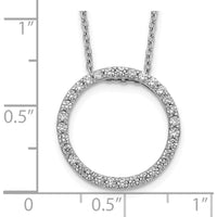 14K White Gold 1/2 Carat Diamond Circle Pendant Necklace - 31 Round Diamonds by Monteluci Fine Jewelry