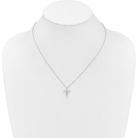 14K White Gold 1/2 Carat Diamond Cross Pendant Necklace - 18" Cable Chain by Monteluci Fine Jewelry