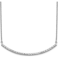 14K White Gold 1/2 Carat Diamond Curved Bar Pendant Necklace - 25 Round Diamonds by Monteluci Fine Jewelry