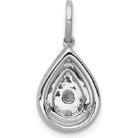 14K White Gold 1/2 Carat Diamond Halo Teardrop Pendant - 0.1532 Carat Diamond by Monteluci Fine Jewelry
