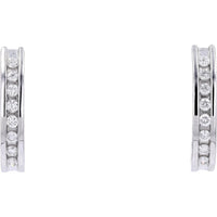 14K White Gold 1/2 Carat Diamond Hoop Earrings