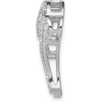 14K White Gold 1/2 Carat Diamond Infinity Heart Chain Slide Pendant - Natural Round Cut Diamonds by Monteluci Fine Jewelry